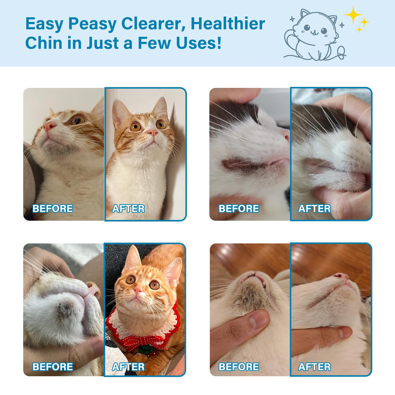 Cat Chin Acne Cleanser - Deep Cleansing & Soothing Formula | Gentle & Effective Black Chin Treatment - Silicone Brush Included - 2.03 fl. oz Blue - PawsPlanet Australia