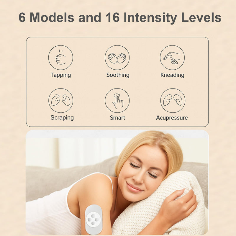 [Australia] - Portable Wireless TENS Unit Muscle Stimulator - 6 Modes 16 Intensity Levels, Dual Channel TENS Machine,Reusable Pads,LED Display & Remote Control,Charging Case Included Replacement Pads Available Large 