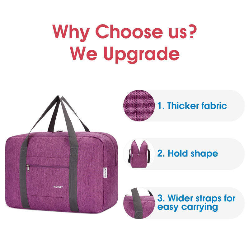 Narwey Personal Item Bag Travel Duffel Bag with Clear Travel Makeup Bag