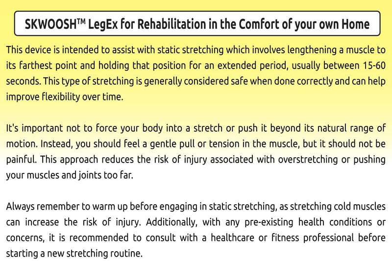 Skwoosh LegEx for knee replacement surgery rehabilitation recovery and mobility, exercise aid for strength and flexibility (Large) Large