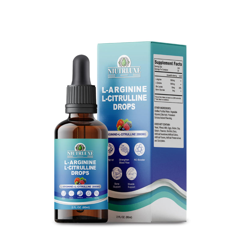 [Australia] - L-Arginine L-Citrulline Drops Liquid, L-Arginine for Men with Boron and Zinc, High Absorption L-Arginine L-Citrulline Supplements, Sublingual Liquid L-Arginine 1000 mg,Vegan, Non GMO, 60ml 