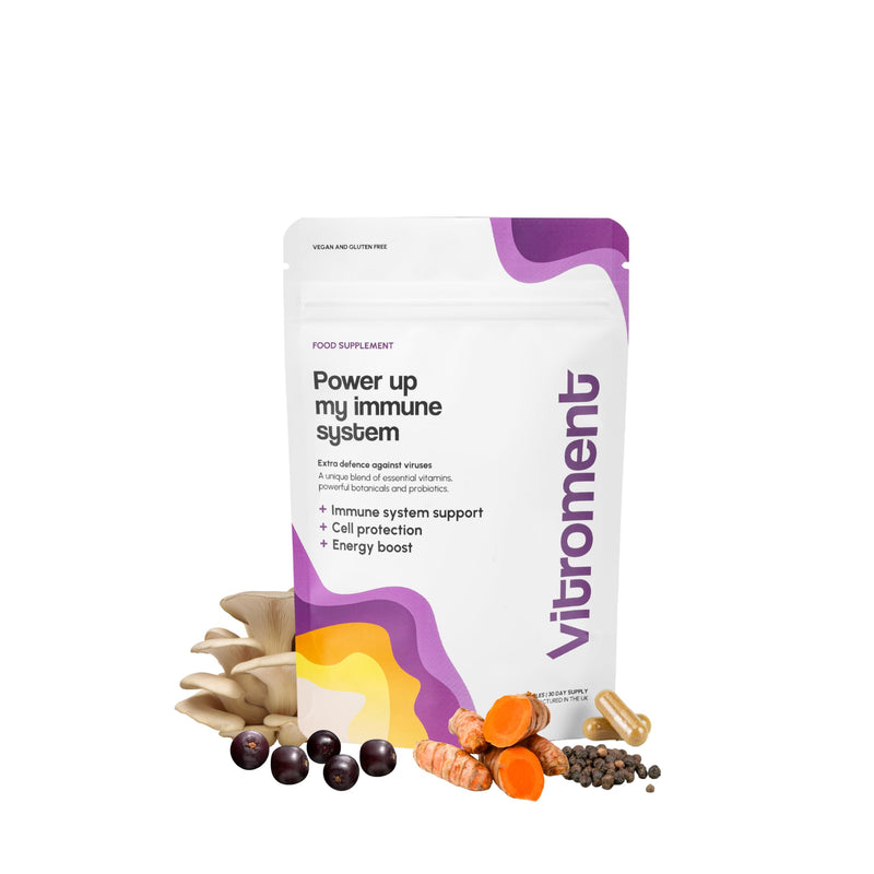 Gut Health and Immune Support Multivitamin & Probiotic Complex - Cognitive Support - with Reishi, Elderberry, Curcumin/Turmeric & Piperine, D3, Vitamin C & Zinc | Vegan, Made in the UK Power up my immune system 60 count (Pack of 1)