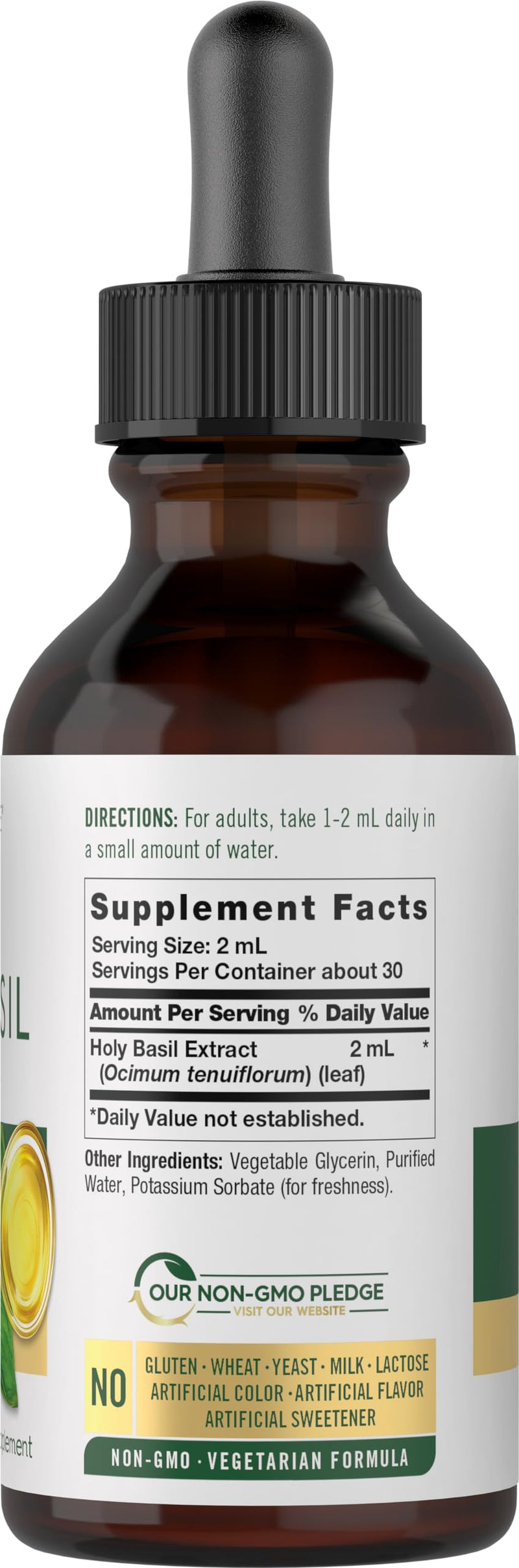 Carlyle Holy Basil Extract Liquid | 2 Fl Oz | Tulsi Herb Tincture | Vegetarian | Non-GMO, Gluten Free Supplement