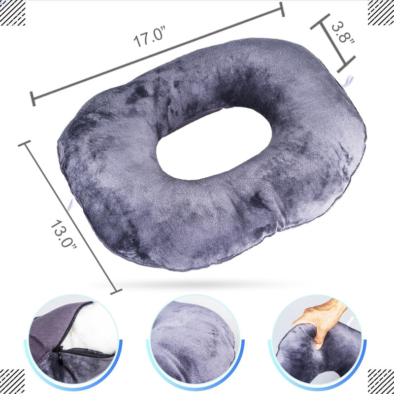 [Australia] - Pillow Tailbone Pain Relief Cushion, Soft Pad for Bed Sores. Anti-Decubitus Pad-Breathable for Hemorrhoids, Prostate and Surgery, Cushion for Office Chair, Long Travel, Car and Home Sofa 