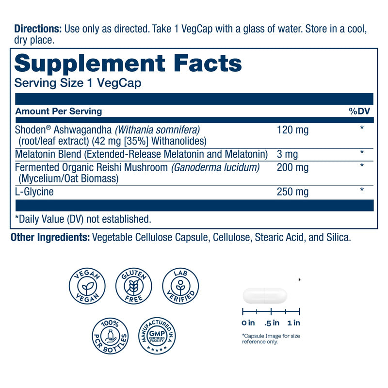 SOLARAY SharpMind Sleep, Nootropic Sleep Aid Formula - Nootropics Brain Support Supplement for a Calm Mood and Healthy Sleep with Slow Release Melatonin 3mg - 30 Servings, 30 VegCaps 30 Count (Pack of 1)