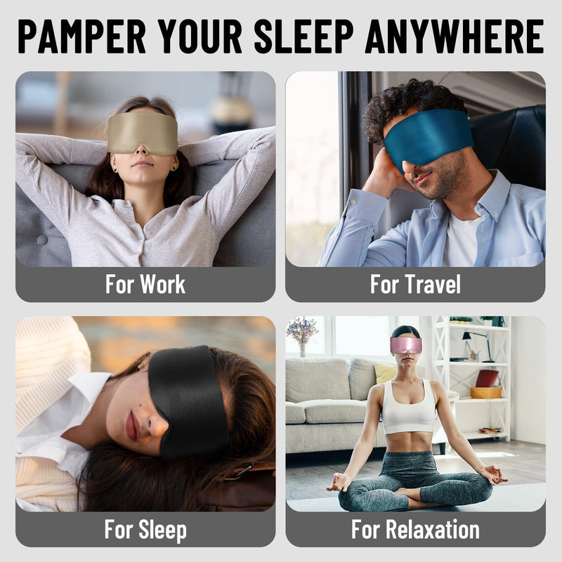 [Australia] - 100% Mulberry Silk Sleep Mask, Large Eye Cover for Sleeping, Comfortable and Pressure-Free Sleeping Masks for Women Men, Completely Blackout (Taupe) Taupe 