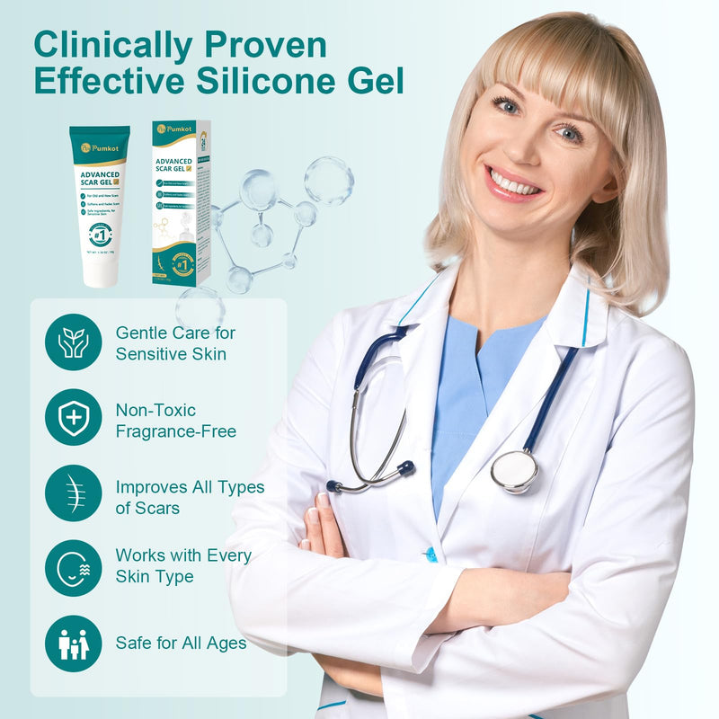 [Australia] - Silicone Scar Gel Scar Cream, Advanced Scar Gel for Surgical Scars, Scar Removal Cream for Stretch Marks, Keloid Bump Removal, Burns, Acne, Old and New Scars, 1.7 oz(50g) 50g 
