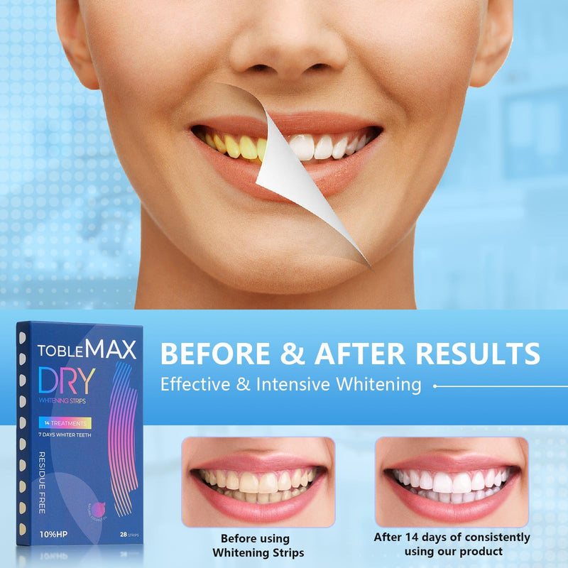 [Australia] - Teeth Whitening Strips-14 Days Treatment with Non-Slip, Residue Free Technology - Affordable Enamel Care, 10% Hydrogen Peroxide with Natural Coconut Oil Infused to Reduce Sensitivity. 
