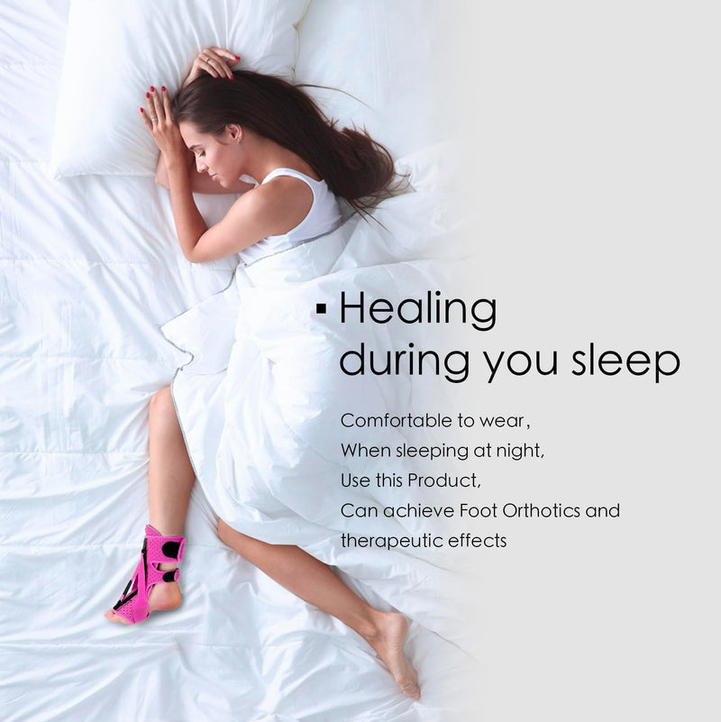 Plantar Fasciitis Night Splint with 3 Adjustable Straps & Fasciitis Socks, Pain Relief Foot Drop, Heel Spur, Achilles Tendonitis Day&Night, Comfortable Brace Women (Pink) Pink