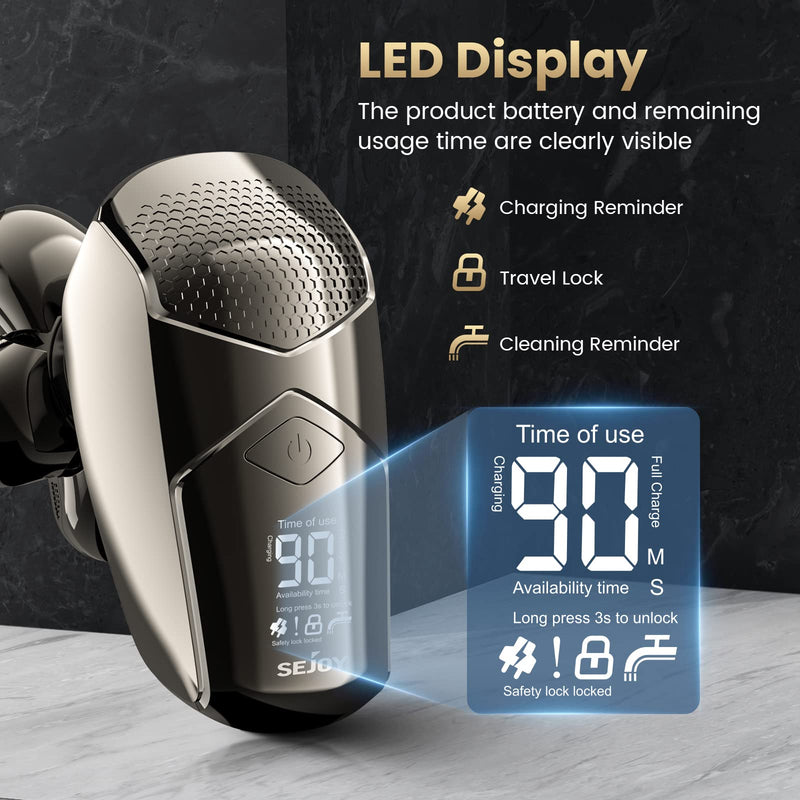 [Australia] - Electric Razor for Bald Men, Head Shavers for Men 5-in-1 Multifunctional 6D Electric Head Shaver Waterproof Recharageable Rotary Shaver Grooming Kit Mens Electric Shaver 