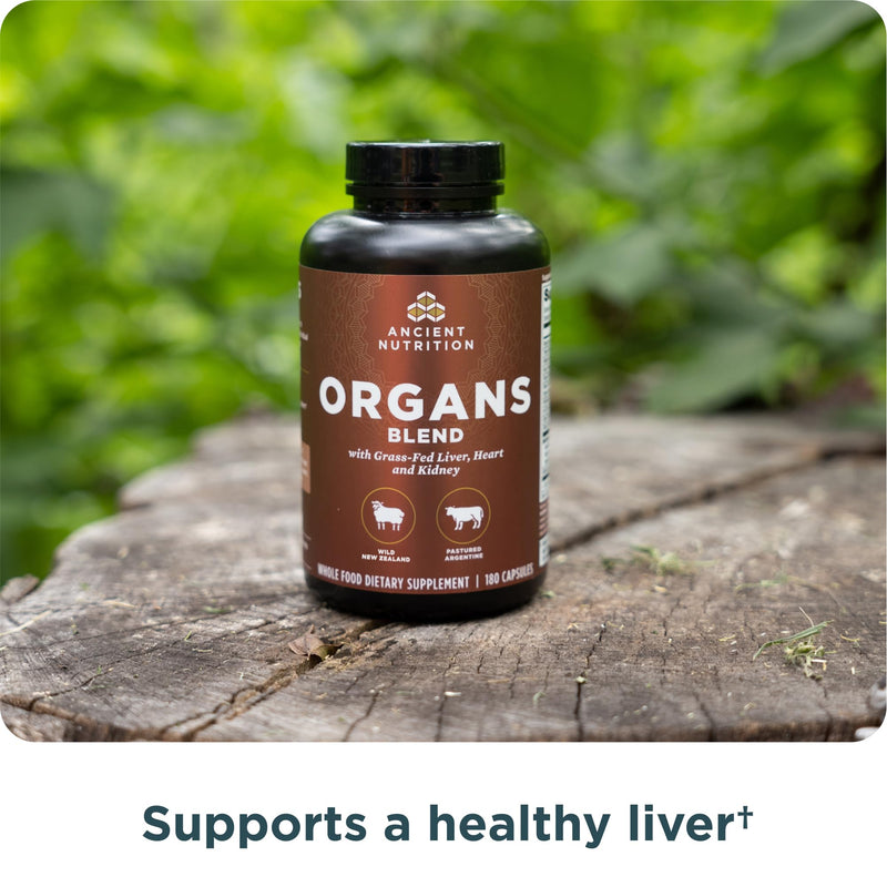 [Australia] - Ancient Nutrition Organ Supplements, Grass-Fed and Wild Organ Complex Capsules, Liver, Heart, Kidney Supports Organ, Cognitive, and Immune System Health, 180 Ct Organs Blend 