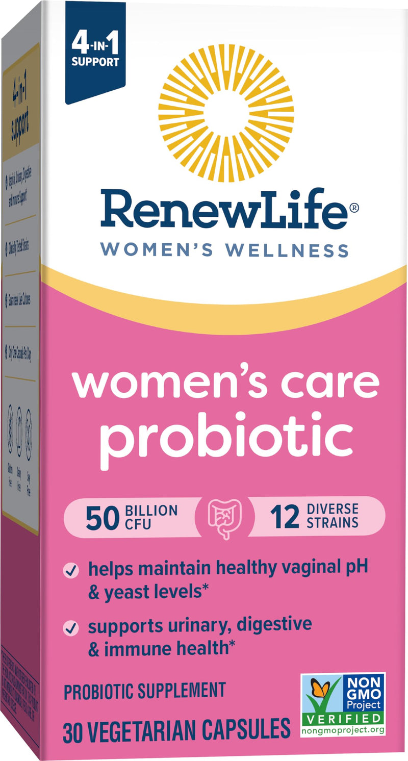 [Australia] - Renew Life Women's Probiotic Capsules, 50 Billion CFU Guaranteed, Supports pH Balance, Vaginal, Urinary, Digestive and Immune Health(2), L. Rhamnosus GG, Dairy, Soy and Gluten-Free, 30 Count 30 Count (Pack of 1) Nutritional Supplement 