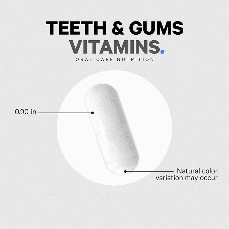 Codeage Teeth & Gums Vitamins + Oral Probiotics Supplement for Mouth - Whole Food Calcium, Collagen, Potassium, Vitamin C, D3, K2, Zinc – Oral Care & Dental Multivitamin Supplements - 90 Capsules 1