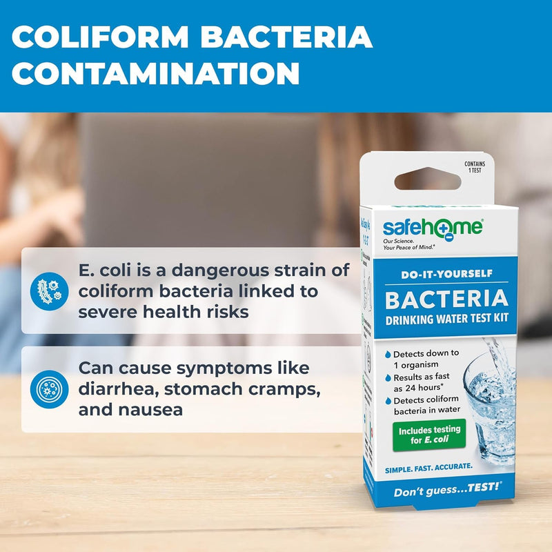 [Australia] - Safe Home® DIY Bacteria in Water Test Kit – Results as Fast as 24 Hours – Detects 50 Different Species of Coliform Bacteria – EPA Lab Certified – Made in the USA – (2 Pack) 2-Pack 