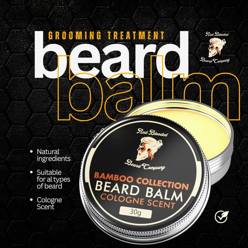 [Australia] - Red-Blooded Cologne scented beard balm for men - nourishes, shapes and moisturizes all lengths of facial hair, helps your beard, natural and vegan 