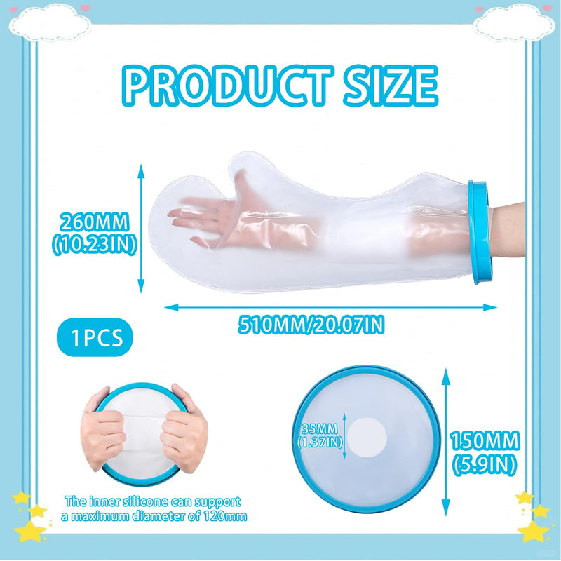 [Australia] - 1 piece plaster protection waterproof arm, adult bandage protection arm shower protection, medical consumables for plaster protection, reusable, keeps wound dressings on the arms dry, unisex 