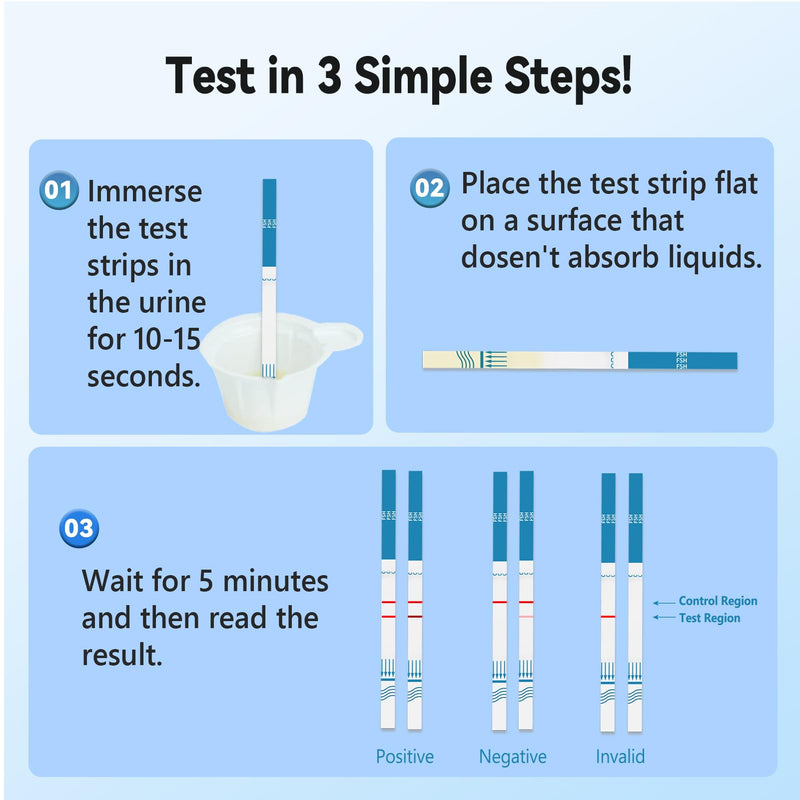 FSH Test Strips for Women Fertility - 10 Pcs | Home Ovarian Reserve & Perimenopause Tracking Kit, Compatible with OvaMate App (iOS & Android), 10 Count