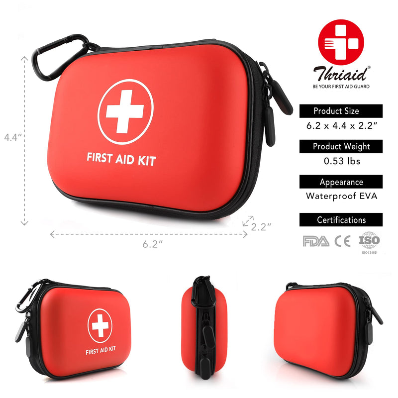 [Australia] - Mini First Aid Kit, 100 Pieces Water-Resistant Hard Shell Small Case - Perfect for Travel, Outdoor, Home, Office, Camping, Hiking, Car (Red) Red 