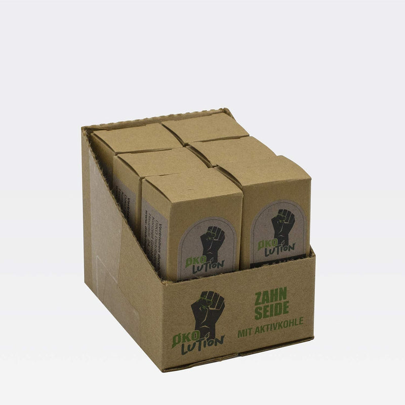 [Australia] - Ökolution Premium dental floss, BPA-free and vegan, 30 meters long, with activated carbon, cleans the spaces between teeth, in a reusable glass container with lid 30.00 m (pack of 1) 