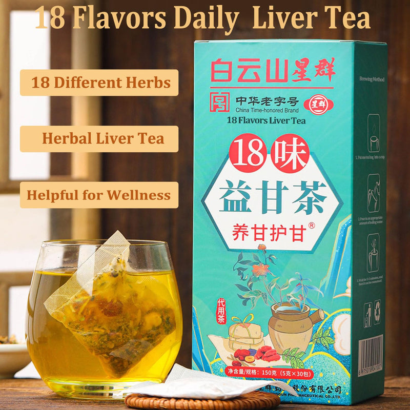 [Australia] - 18 Flavors Liver Tea, Liver Tea with 18 Different Herbs for Liver (1 Boxes 30 Bags) 1 Box 