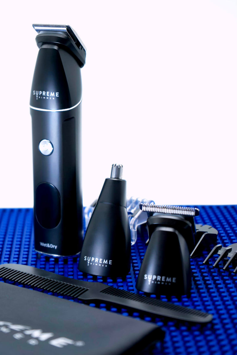 [Australia] - Supreme Trimmer All-in-One Waterproof Multigroomer for Men | Beard, Body, Pubic & Nose Hair Trimmer Kit | No-Nick LCD Grooming Clippers, Rechargeable Full Body Shaver | SMG3030 Black 