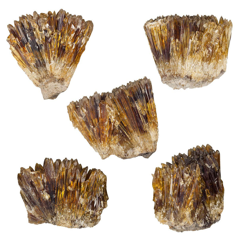Bundle - 2 Items: Natural Raw Amber Calcite Crystal Cluster Geode Stone & Natural Clear Quartz Crystal Cluster Mineral Geode Druzy Specimen for Crystal Healing Home Decor
