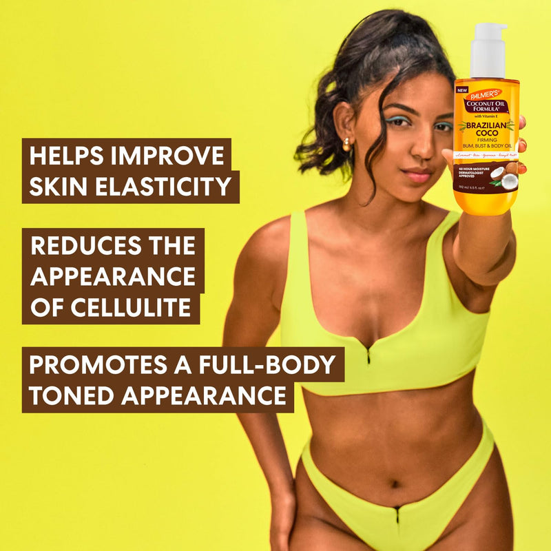 Palmer's Coconut Oil Formula Brazilian Coco Firming Skin Care Duo, Whipped Body Butter (8.8 Oz) + Body Oil (6.5 Fl Oz) Helps with Skin Tightening & Firming of Bum, Bust & Belly, Provides 48Hr Moisture