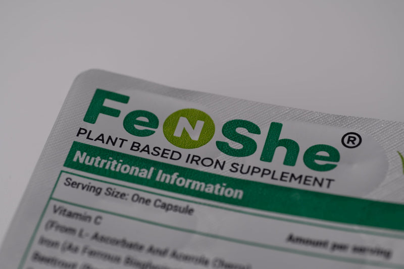 FeNShe Plant-Based Iron Supplement for Women & Men | 60 Vegan Capsules | High Absorption Complex with Vitamin C | Non-Constipating Gentle Formula