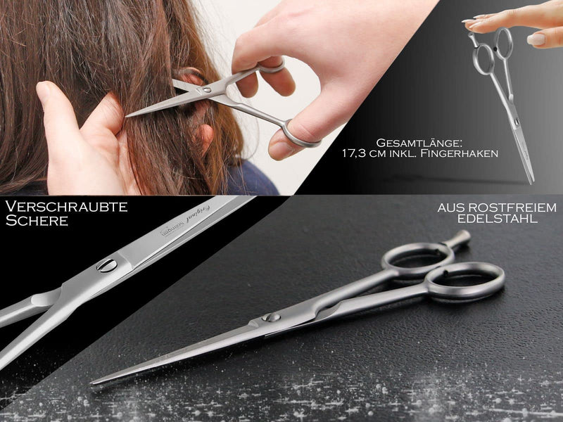 [Australia] - Hair scissors from Solingen Hairdressing scissors with a sharp cut and one-sided micro-serration Made in Germany Hair cutting scissors made of stainless steel for a perfect haircut (15.24 cm) 15.24 cm 