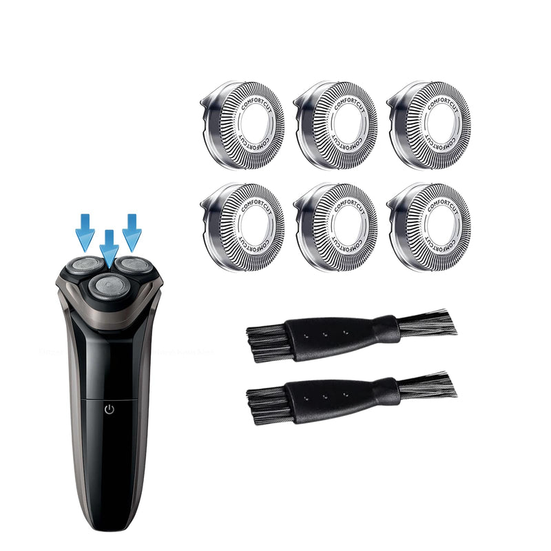 SH30 Replacement Heads Shaver Series 3000, 2000, 1000 and SW5700,PT710,AT810 with Durable Sharp Blade, 6 Pack 6 Pcs