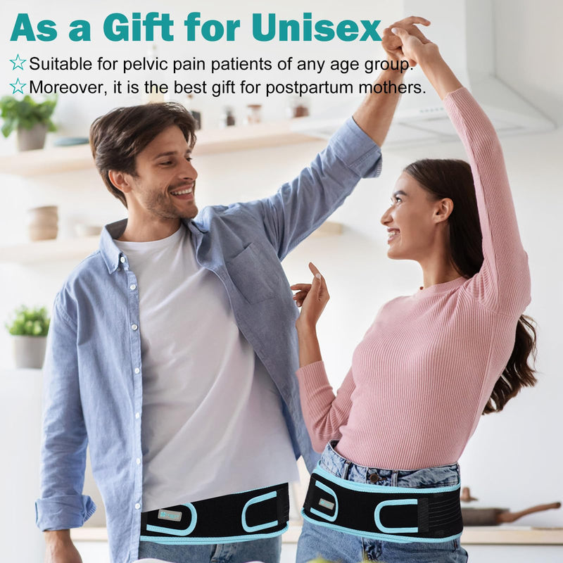 Sacroiliac Hip Belt With Double 3D Pad for Women and Men，With Anti Slip Strips Adjustable Pelvic Support Belt for Sciatica, Pelvis, Lumbar & Nerve Pain Si Joint Dysfunction Trochanter brace(Regular) Universal (Hip Size 26"- 44")