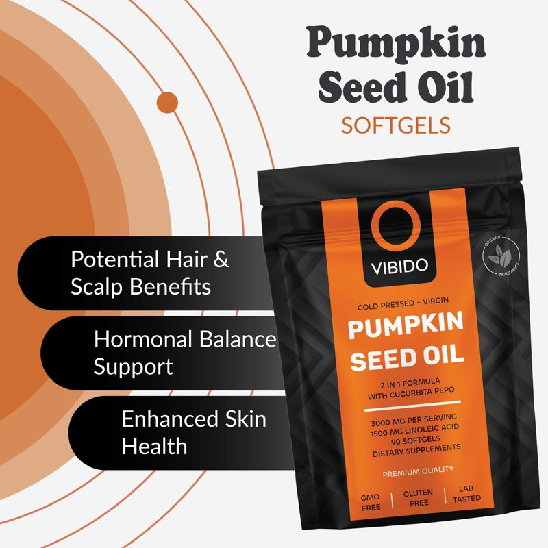 Pumpkin Seed Oil 3000mg – 1500MG Linoleic Acid – 100% Cold Pressed – No Additives – Resealable and Recyclable Pouch – 90 Softgels 90 count (Pack of 1)
