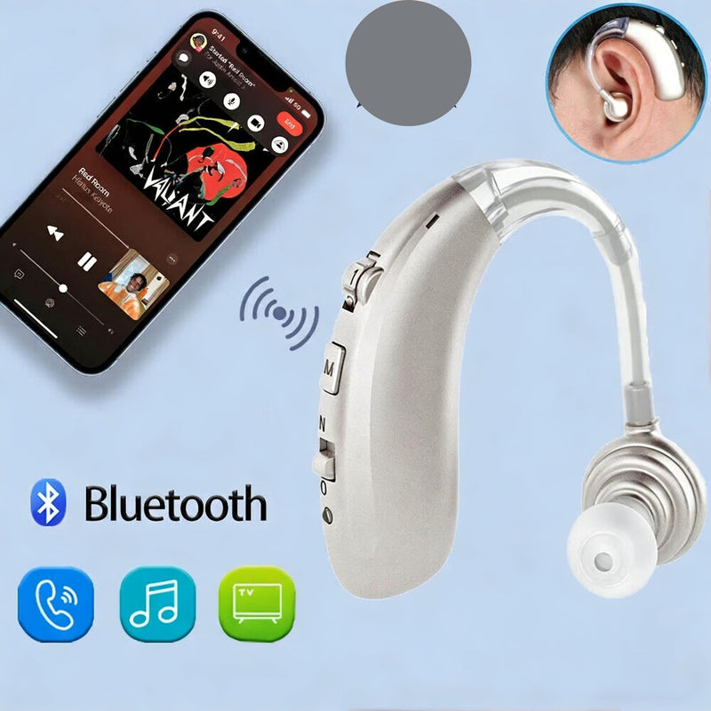 Discoball Rechargeable Sound Enhance Device, Digital Noise Cancelling, Adjustable Voice Ear Sound for Seniors & Adults (Blue) Blue