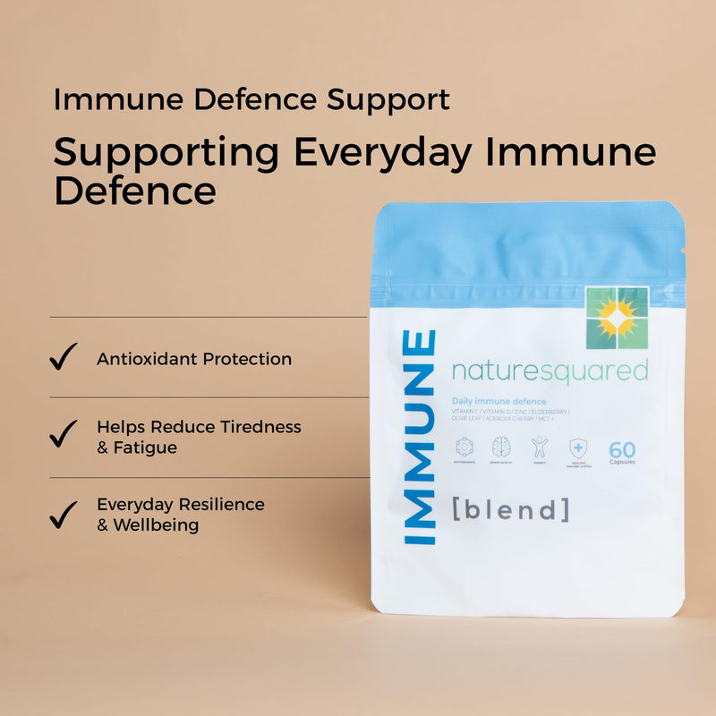 Immune [blend]: Premium Immune System Booster - 60 High Strength 8-in-1 Complex - Loaded with Vitamin C, D, Zinc, Elderberry, Acerola Cherry, Olive Leaf, Black Pepper & MCT - Made in UK