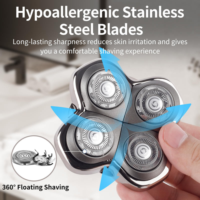 [Australia] - 2 Pack Head Shaver Replacement Heads Compatible with Skul Pitbulls Gold PRO,Silver PRO, Platinum PRO,Butterfly Kiss PRO - Hypoallergenic Stainless Steel Shaver Foil Replacement - 4D Floating Blade 2 Pack 