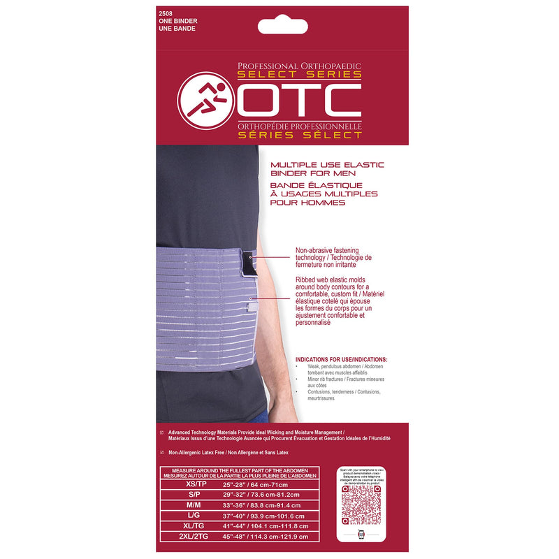 OTC Abdominal Binder for Men, Ribbed Elastic Compression, Select Series, Small