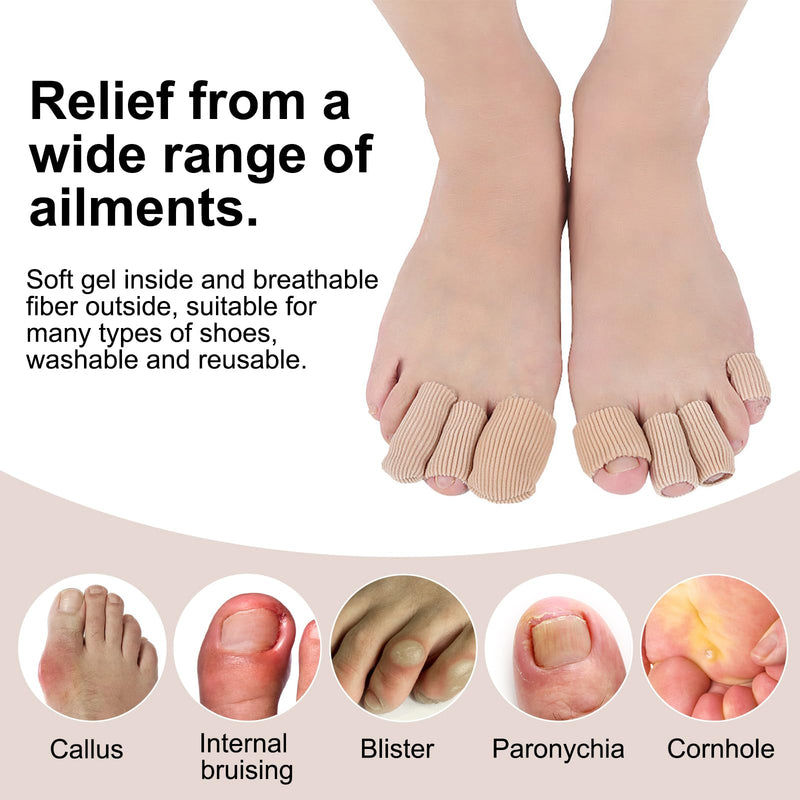 [Australia] - Toe protection, pack of 4 cuttable silicone toe protection toe cushion tube tube bandage soft gel finger protection toe caps for corns remover, callus cushion, calluses (for medium toes - 15 cm) A 