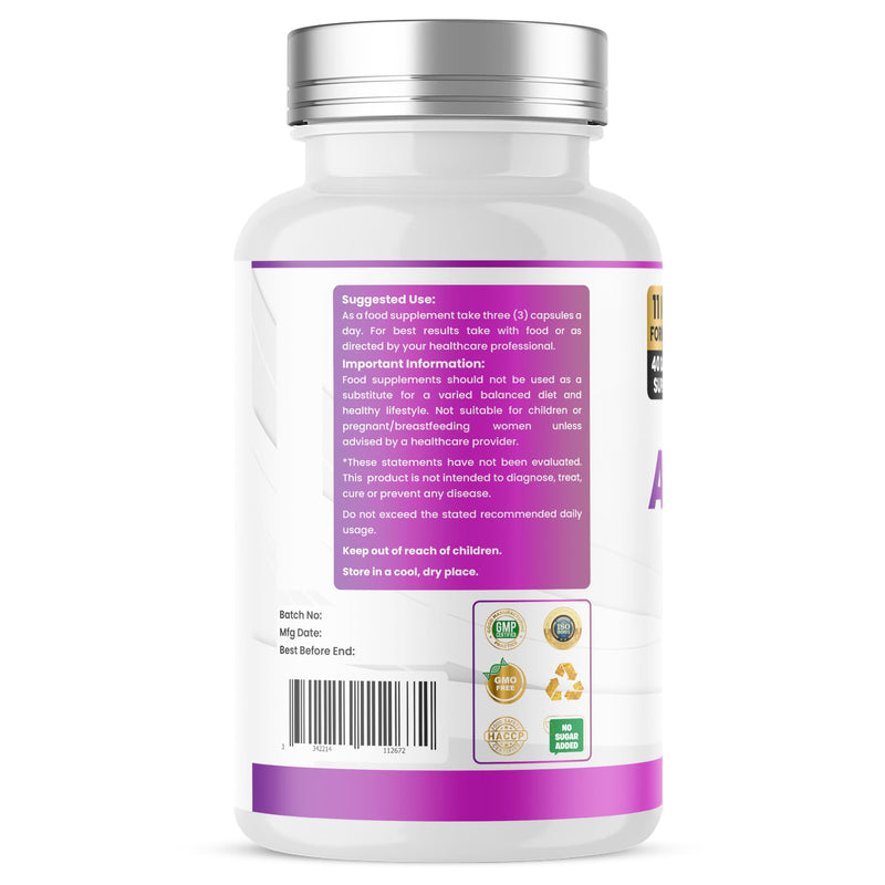 Humming Herbs Alpha GPC Complex 11-in-1 – Alpha-GPC, Lion’s Mane, Bacopa, L-Tyrosine, L-Theanine, Phosphatidylserine, Saffron, Vitamins B5 B6 B12 – 120 Vegan Capsules | 40 Day Supply