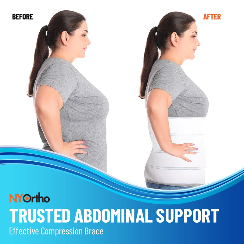 [Australia] - NYOrtho Bariatric Abdominal Binder,12-Inch Wide Elastic Belly Wrap for Plus-Size Men and Women,Post-Surgery Stomach Compression Garment for Hernia Surgery, Natural Birth, Abdominal Injuries 4 Panel - 12" High 45-60 Inch 