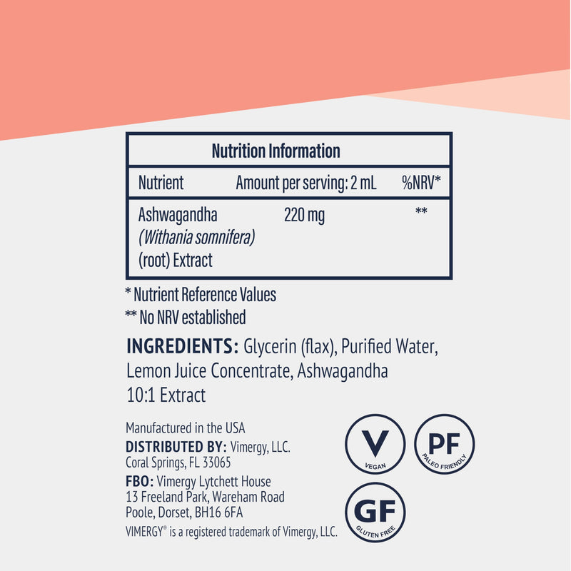 Vimergy USDA Organic Ashwagandha Liquid Extract, Trial Size - 30 Servings - Stress Supplement Drops - Adaptogen - Supports Cognitive Function - Sleep Support - Alcohol-Free, Non-GMO, Vegan (60 ml) 60 ml (Pack of 1)