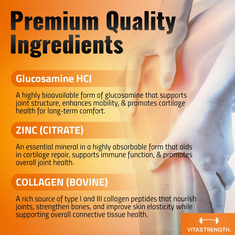 Glucosamine and Chondroitin Complex – 180 High Strength Capsules with MSM, Collagen, Hyaluronic Acid and Boswellia – Contributes to The Maintenance of Normal Immune System – Made in UK