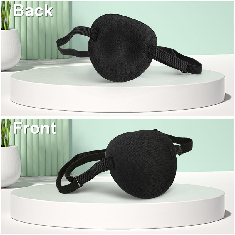 [Australia] - Pack of 4 Eye Patches, Medical Eye Patches for Adults and Children, 3D Adjustable Eye Patch Pirate Eye Patches for Left or Right Eyes Amblyopia Recovery Phase After (Black) 