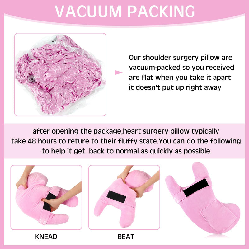 [Australia] - TrelaCo Post Shoulder Surgery Pillow with Pocket, Rotator Cuff Pillow Pain Relief for Sleeping, After Shoulder Surgery Must Haves for Arm Pressure Relief(Pink) Pink 