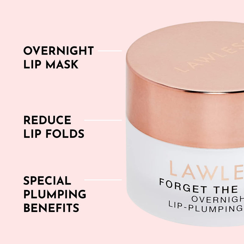 Lawless Forget the Filler Lip Mask - Juicy Watermelon - Premium Overnight Lip Plumping Treatment with Natural Ingredients Designed to Plump, Hydrate, and Smooth Lips - 0.28 oz