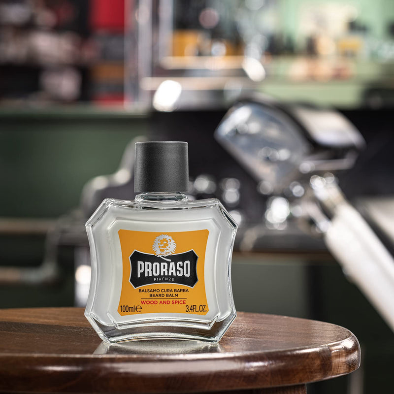 [Australia] - Proraso Beard Balm, Wood and Spice, 2 × 100 ml, scented beard balm protects and nourishes the beard and helps relieve itching and irritation, Made in Italy 