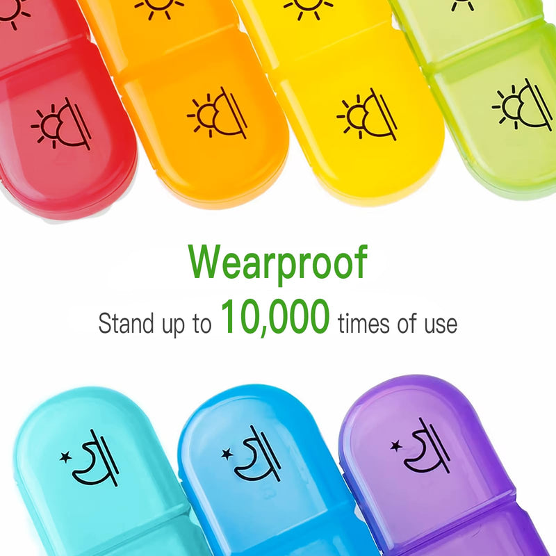 Portable Pill Organizer 3-Times-a-Day Pill Case, Weekly Medication Organizer with 21 Compartments, Travel-Friendly Medicine Box for Vitamins, Supplements, and Prescription Pills Clear