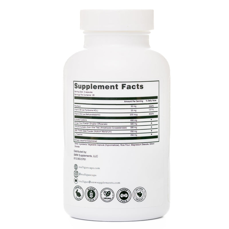 Pre-Celebration Blend: Prep, Party, Wake Up Refreshed and Energized, Boost Recovery After Drinking by Enhancing Liver Function with Antioxidants, B Vitamins, Riboflavin - 60 ct.