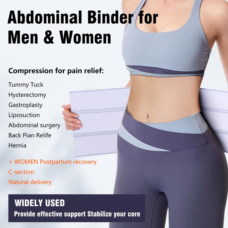 [Australia] - Cozyhealth Elastic Universal Post Surgery Abdominal Binder Lower Waist Support Belt, Wide Belly Girdle Postpartum Stomach Surgical Compression Belly Band for Men and Women (3 Panel - 9", Medium) 3 Panel - 9" 
