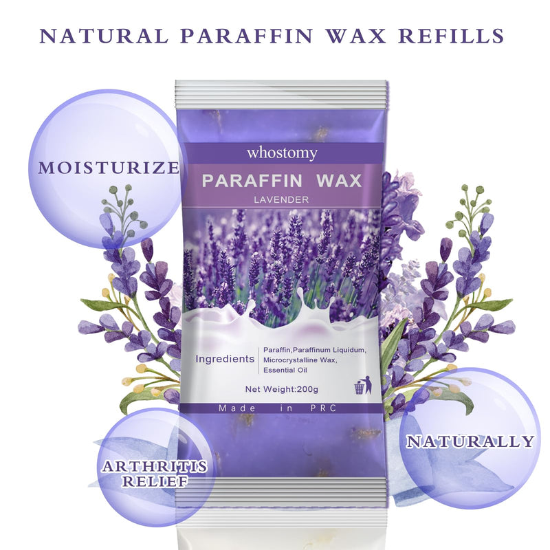 [Australia] - Paraffin Wax Refills, 12 PackParaffin Wax for Hands and Feet, Hot Melt Paraffin Wax Blocks for Paraffin Bath, Lavender Scent + Dry Flowers, Relieves Muscle Fatigue Nourishes Dry Skin lavender 12 