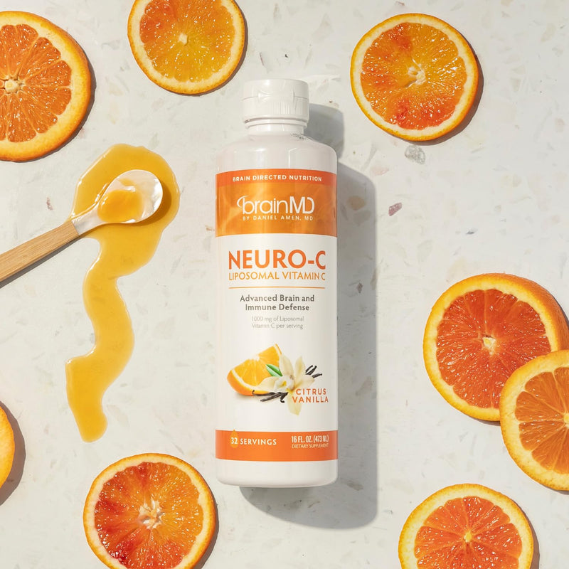 BrainMD Neuro-C Liposomal Vitamin C Dietary Supplement | Immune support formula in an easy-to-use format, ideal for daily wellness routines and antioxidant intake.